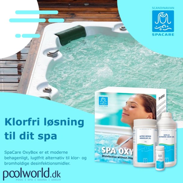 SpaCare Klorfri OxyBox Kemis&aelig;t til Udespa og Vildmarksbad